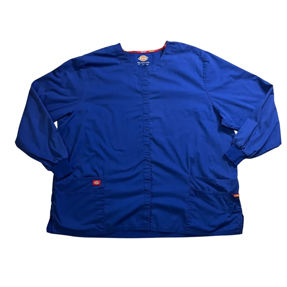 Dickies Royal Blue Snap Front Medical Scrub Jacket 2XL Workwear Nursing Xray